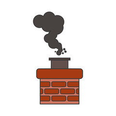 Chimney smoke icon for chimney sweep concept in vector