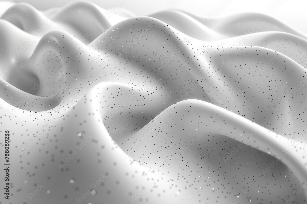 Poster Smooth white silky fabric with an artistic play of light, emphasizing the soft undulating forms and details