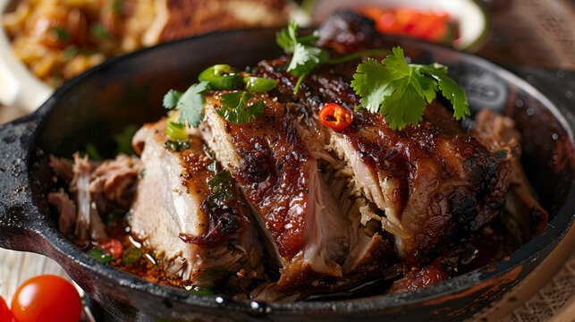Pernil, puerto rico pork dish, delicious, yummy, ready to eat