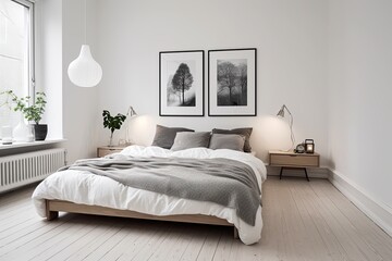 Scandinavian Simplicity: Cozy Minimalist Bedroom in Light