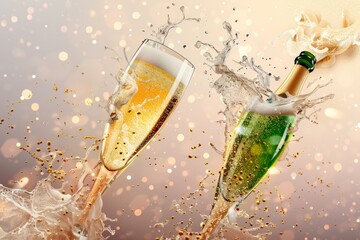 "Creating a Sparkling Drink Set: From Elegant Champagne Flutes to Crafting a Festive Bubbly Experience, Perfect for Any Toast-Ready Celebration."