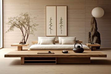 Japanese Fabrics and Minimalist Furniture: Serene Living Room Concepts
