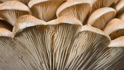 Close up view of mushroom texture. Generative AI.