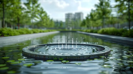 City Oasis: The Art of Water Purification. Concept Eco-friendly Solutions, Water Conservation, Sustainable Practices, Urban Renewal