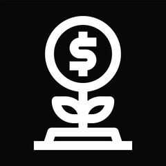 money plant icon outline design