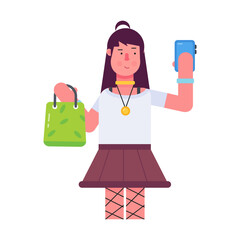 Check out flat icon of a modern girl 