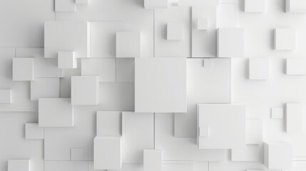 abstract cube. white cube background, abstract squares.