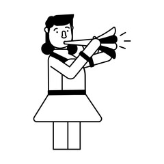 Ready to use glyph icon of a female musician 