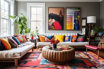 Layered Rugs and Eclectic Patterns: Modern Bohemian Living Room Ideas