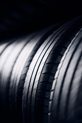 Closeup of summer car tires