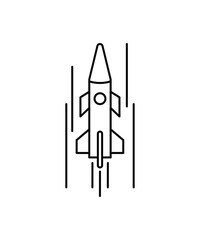 missile launch icon, vector best line icon.