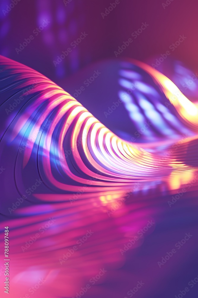 Poster abstract purple and blue gradient design with diagonal stripes pattern on blurred background