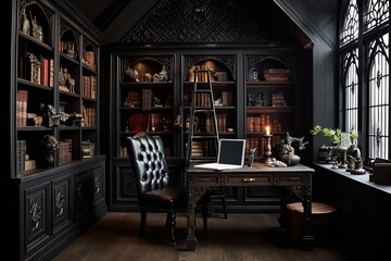 Ample Storage and Modern Gothic Office Bookshelves Ideas