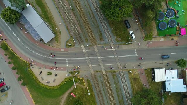 Top Down Center Track Wladyslawowo Centrum Tory Aerial View Poland