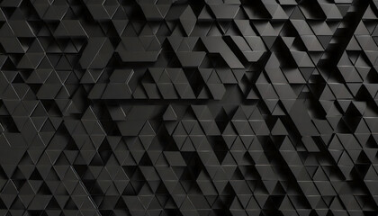 Futuristic, High Tech, dark background, with a triangular block structure. Wall texture. Generative AI.