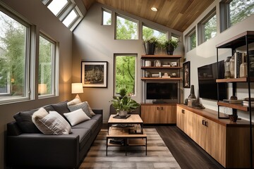 Fototapeta na wymiar Tiny Yet Stylish: Modern Living Room Ideas for Small House Interiors