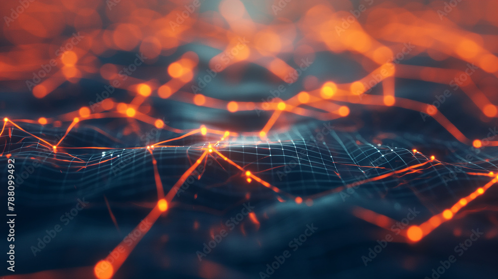 Aufkleber a digital mesh representing network security code, glowing under natural light that casts soft shado