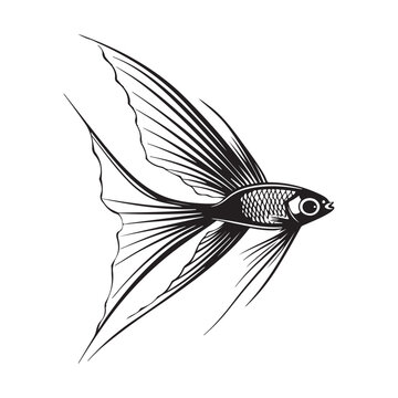 Swordtail fish illustration on a white background