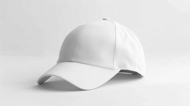 white baseball caps mockup isolated on white background