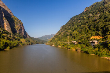 Nam Ou river in Nong Khiaw, Laos