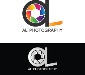 AL Photography Logo Modern Illustration Template Vector