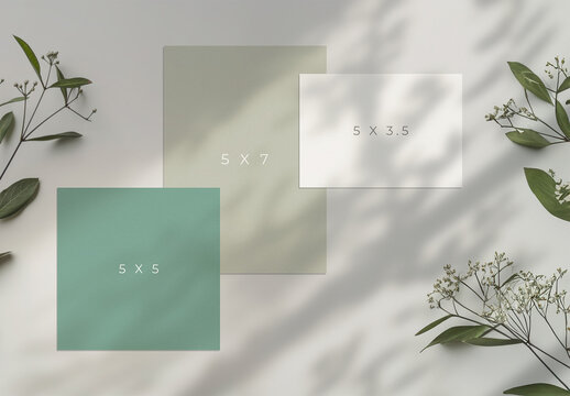 Wedding Suite Mockups With Save The Date, RSVP and Invitation Card, Generative ai