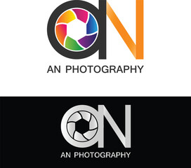 AN Photography Logo Modern Illustration Template Vector