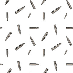 Metallic chrome bullets pattern. Seamless background design.