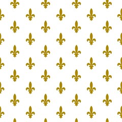 Fleur-de-Lis icon seamless pattern isolated on white background