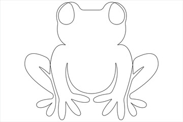 Frog symbol illustration of world animal day continuous one line art vector