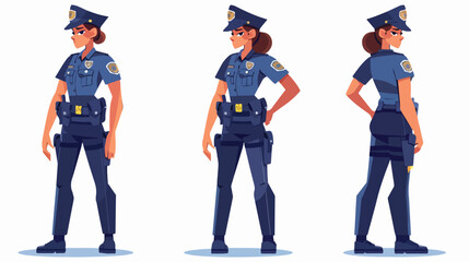 Policewoman constructor set or animation kit