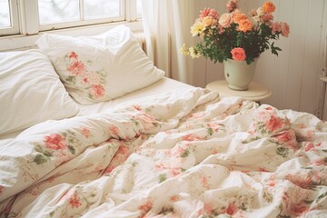 Floral Duvet Cover, Fresh Look: Quaint Cottage Bedroom Ideas