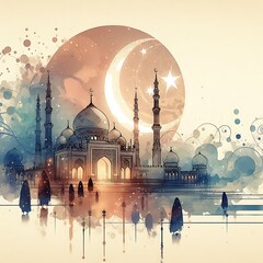 Minimalist Illustration: Abstract Representation of Eid ul Adha