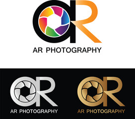 AR Photography Logo Modern Illustration Template Vector