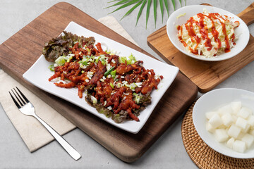 Korean food, chicken, barbecue, fried, old days, whole chicken, boneless, chicken feet, spicy, cabbage, salt, mustard, sauce