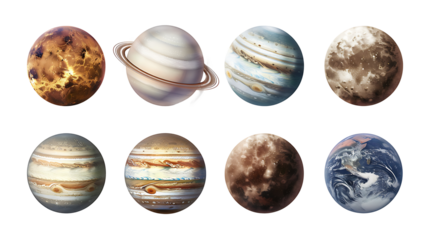 Planet set collection illustration. Isolated planet