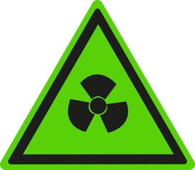 Signal triangulaire sur fond vert et bordure noire: Zone de rayonnement élevé	