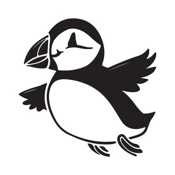 recommend clip art: puffin bird silhouette vector illustration art