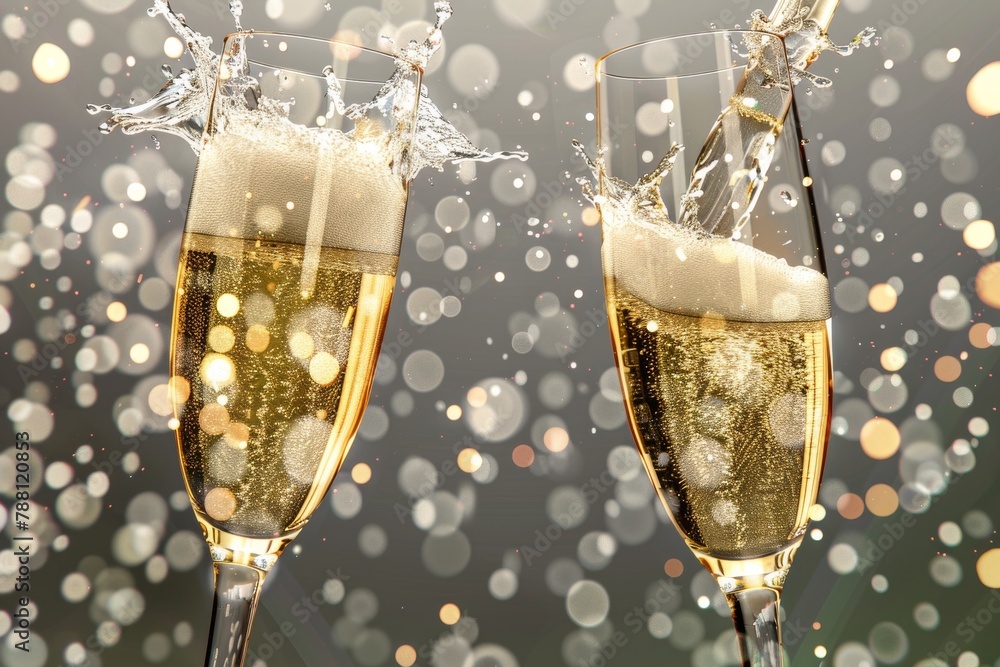 Poster experience the robust red and gin at a festive splash event: indulge in the effervescence of a bubbl