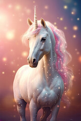 Birthday card with a cute unicorn 