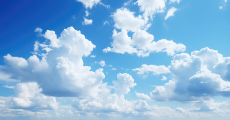 Naklejka na ściany i meble Clear blue sky and white clouds background