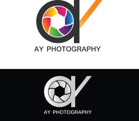 AY Photography Logo Modern Illustration Template Vector