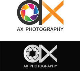 AX Photography Logo Modern Illustration Template Vector