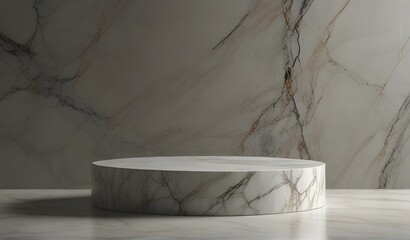 empty luxury marble table with podium for product display and presentaion. studio backdrop with copy space