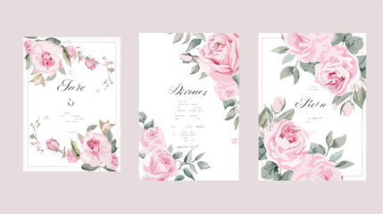 Set of Four elegant wedding invitation response card