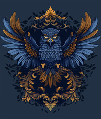 Fototapeta premium blue bird illustration in vectorial
