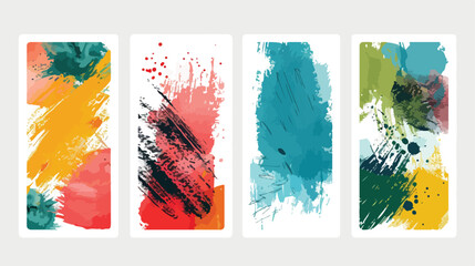 Set of Four vertical backgrounds with abstract colorful