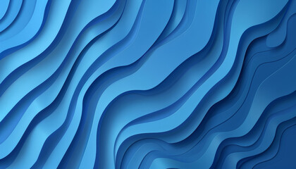 Blue waves, texture and graphic for 3d pattern, art or abstract wallpaper, design or digital cyberspace technology. Virtual reality, motion or futuristic metaverse, vibration or hologram illustration - obrazy, fototapety, plakaty