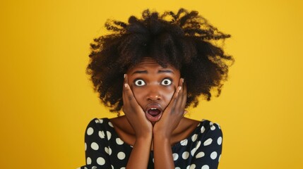 Woman with a Surprised Expression - obrazy, fototapety, plakaty