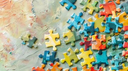 A multi-colored puzzle. World Autism Awareness Day. The Art of Studying Autism
